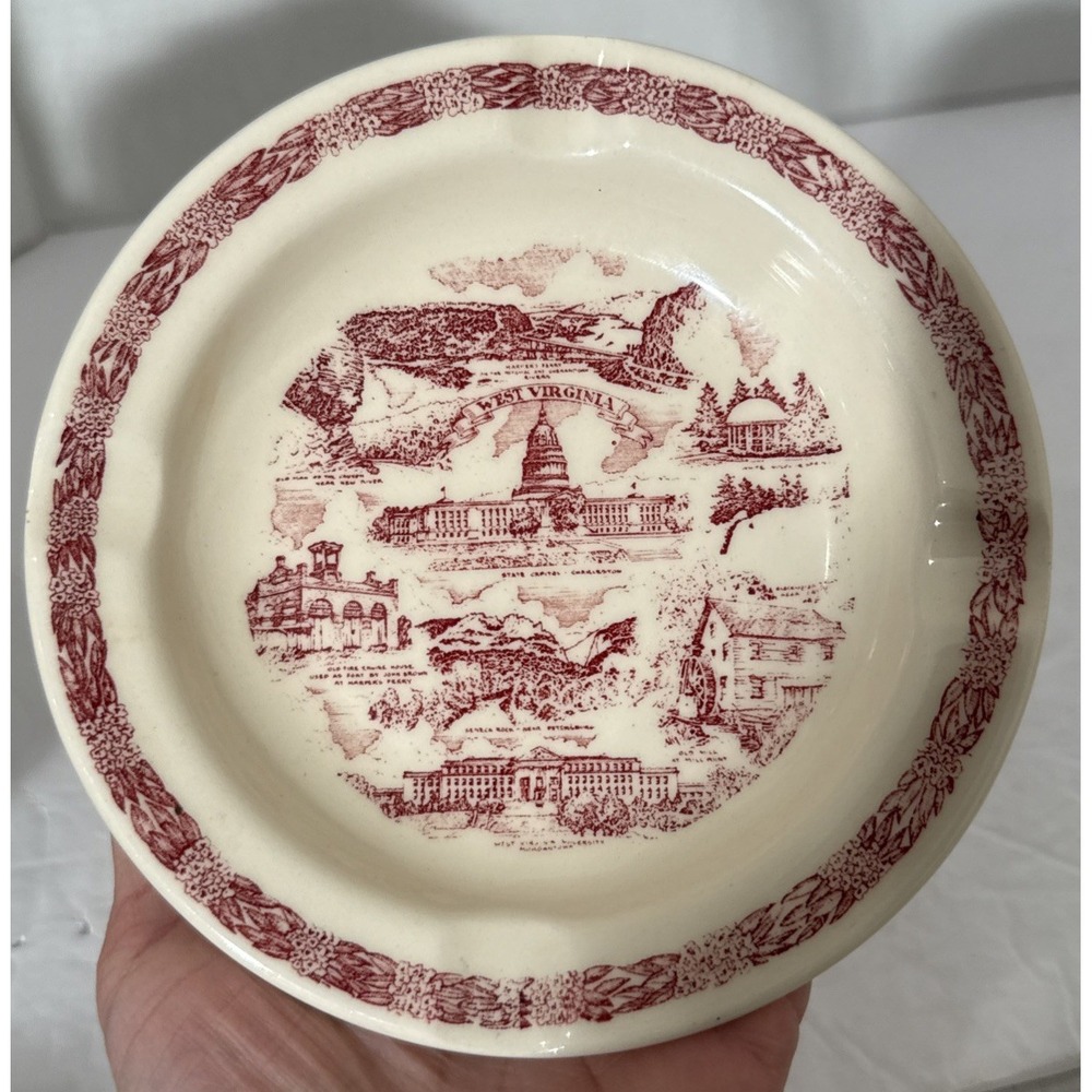Vernon Kilns West Virginia Vintage Ashtray 5.75" Made in USA